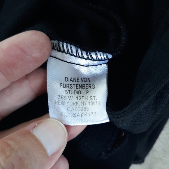 Diane Von Furstenberg Wool Shirt Dress Black - Picture 9 of 10